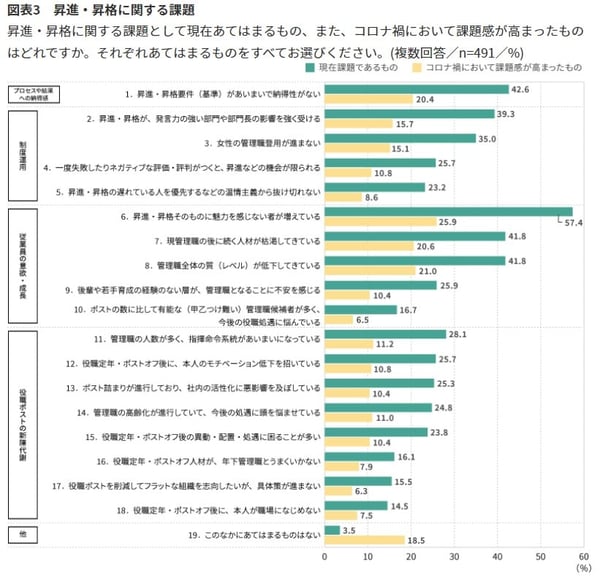 昇進・昇格に関する課題