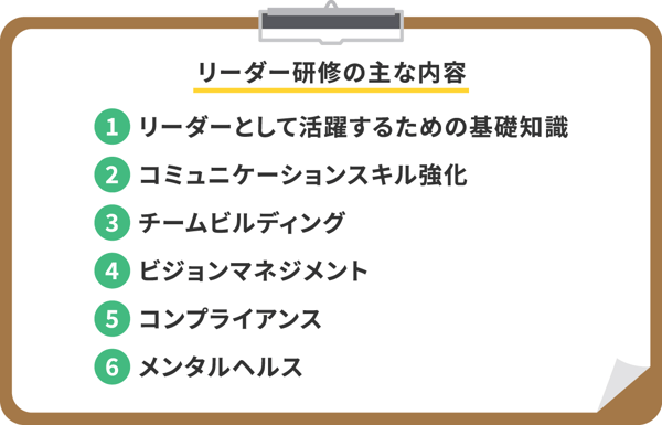 リーダー研修の主な内容