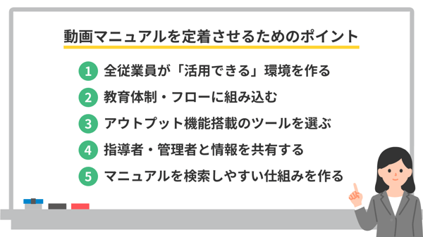 動画マニュアルを定着させるためのポイント