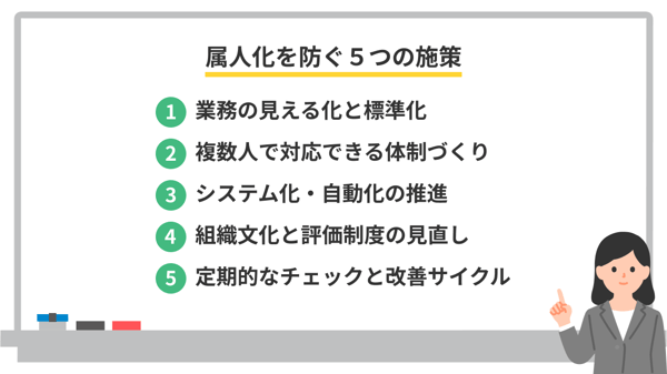 属人化を防ぐ5つの施策