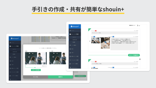 手引きの作成・共有が簡単なshouin+