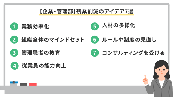 【企業・管理部】残業削減のアイデア7選