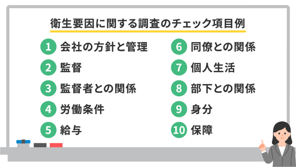 衛生要因に関する調査のチェック項目例