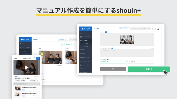 マニュアル作成を簡単にするshouin+